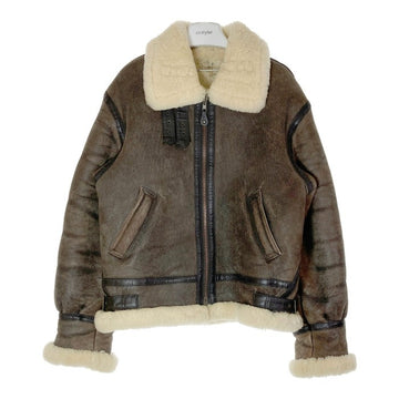 MILITARY CLOTHING ミリタリークロージング B-3 フライトジャケット ムートン 羊革 ブラウン sizeL 瑞穂店
