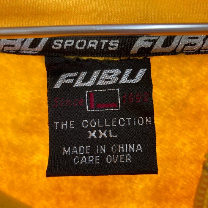 FUBU フブ ビッグロゴ ジップアップパーカー イエロー sizeXXL 瑞穂店