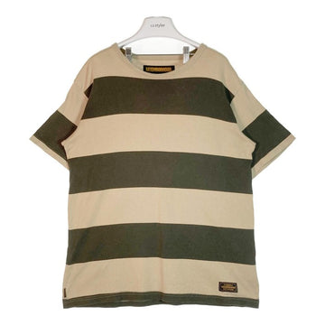 NEIGHBORHOOD ネイバーフッド 181FPNH-CSM02 18SS B.D./C-CREW.SS  ボーダー Tシャツ グリーン&ベージュ sizeXL 瑞穂店