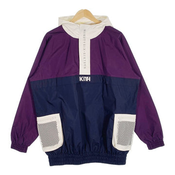 KITH キス NYLON ANORAK ナイロン アノラック パーカー ホワイト パープル Size L 福生店