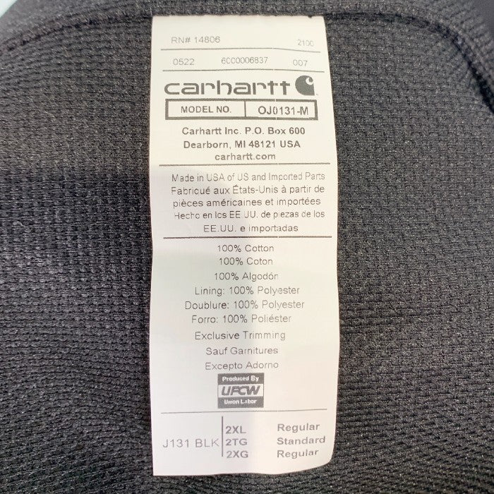 Carhartt カーハート Active Jacket アクティブジャケット USA製 J131 BLK Size 2XL 福生店