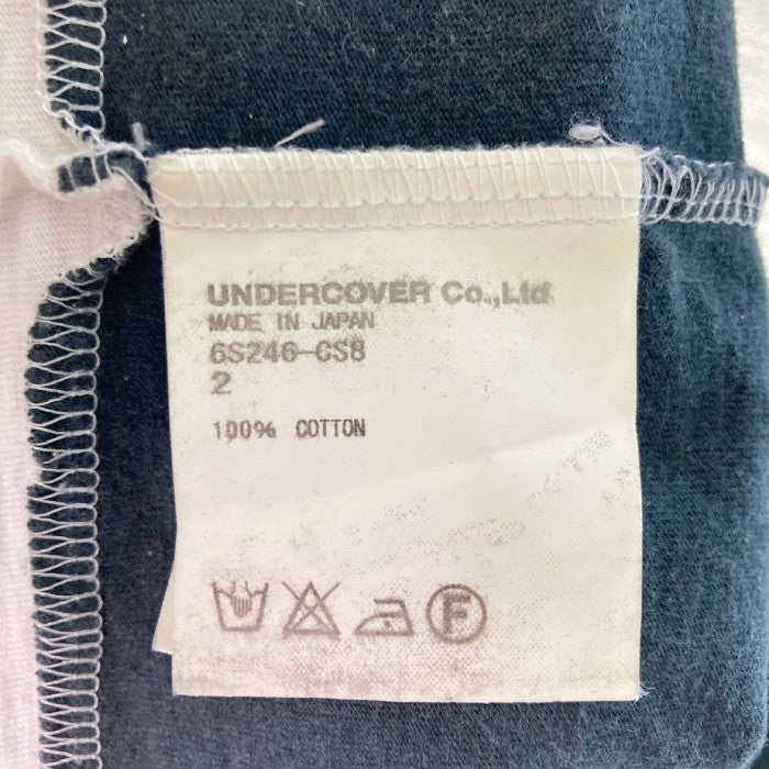 UNDERCOVER アンダーカバー 06SS T期 切替 ボーダー 長袖Tシャツ 3 ネイビー ホワイト カットソー size2 瑞穂店