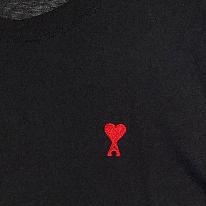 ami alexander mattiussi アミ アレクサンドル マテュッシ AMI DE COEUR T-SHIRT ワンポイント刺繡 Tシャツ ブラック Size XL 福生店