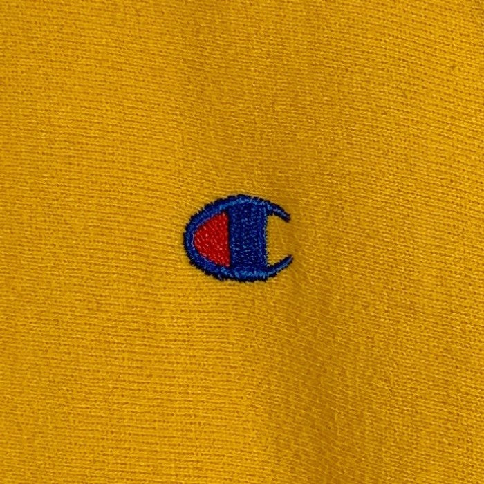 90's Champion チャンピオン リバースウィーブ スウェットクルーネック トレーナー トリコ刺繡タグ イエロー USA製 Size L 福生店