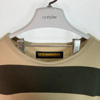 NEIGHBORHOOD ネイバーフッド 181FPNH-CSM02 18SS B.D./C-CREW.SS  ボーダー Tシャツ グリーン&ベージュ sizeXL 瑞穂店