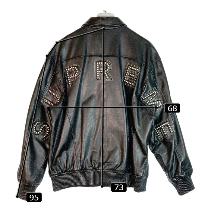 Supreme シュプリーム 18ss Studded Arc Logo Leather Jacket スタッズ アーチ ロゴ レザー ジャケット  ブラック sizeXL 瑞穂店