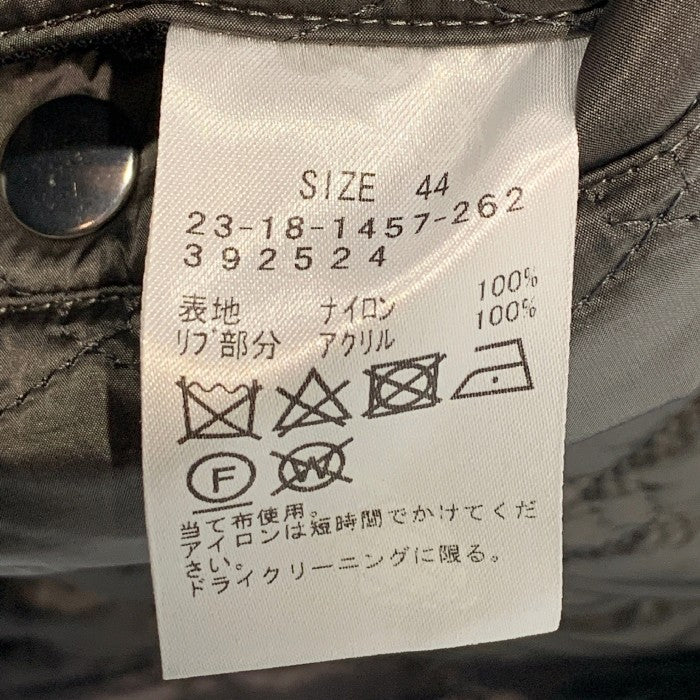 International Gallery BEAMS インタナショナルギャラリービームス リバーシブル ナイロン キルティング リブジャケット ノーカラー ブラック Size 44 福生店