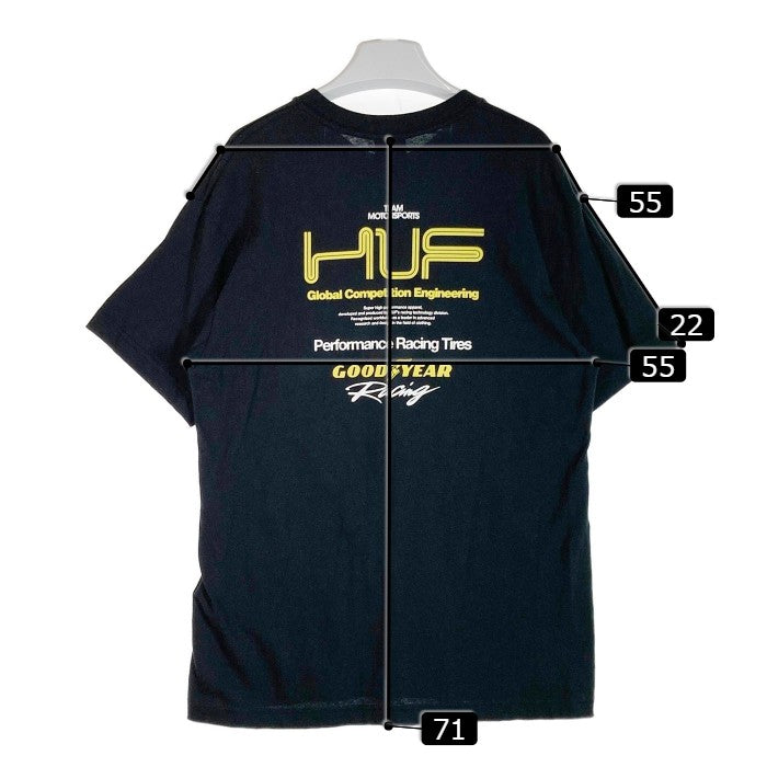 HUF×GOODYEAR ハフ×グッドイヤー レーシングカー プリントTシャツ ブラック sizeM 瑞穂店