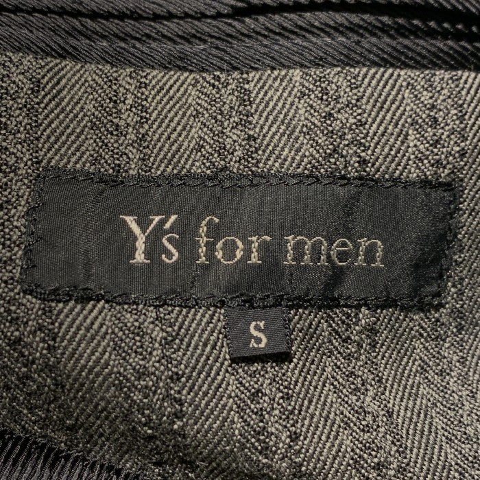 Y's for men ワイズフォーメン ウール ヘリンボーン スーツ 3Bジャケット 2タックスラックス グレー ML-X02-106 Size S 福生店