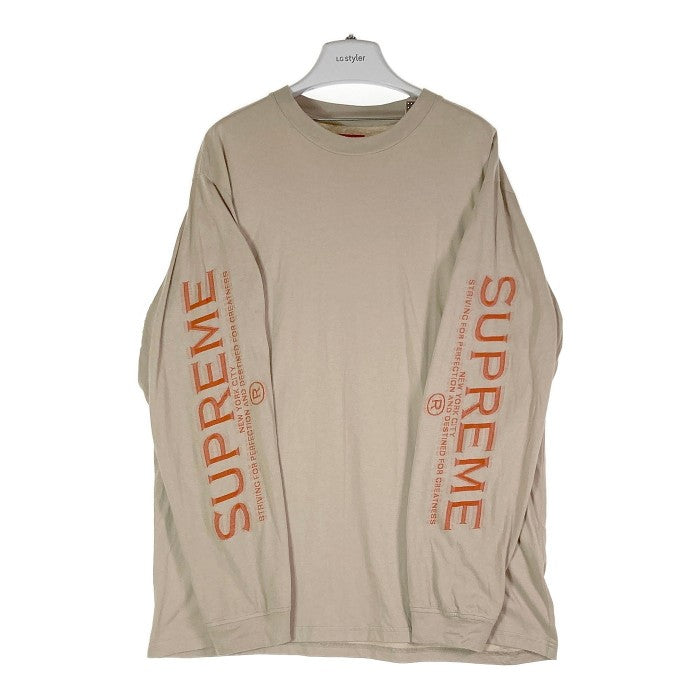 SUPREME シュプリーム 21AW Intarsia Sleeve L/S インタリーシャ ロンT ベージュ sizeL 瑞穂店