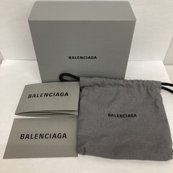 BALENCIAGA バレンシアガ ミニウォレット 三つ折り財布 カーフ 牛革 型押し ブラック 瑞穂店