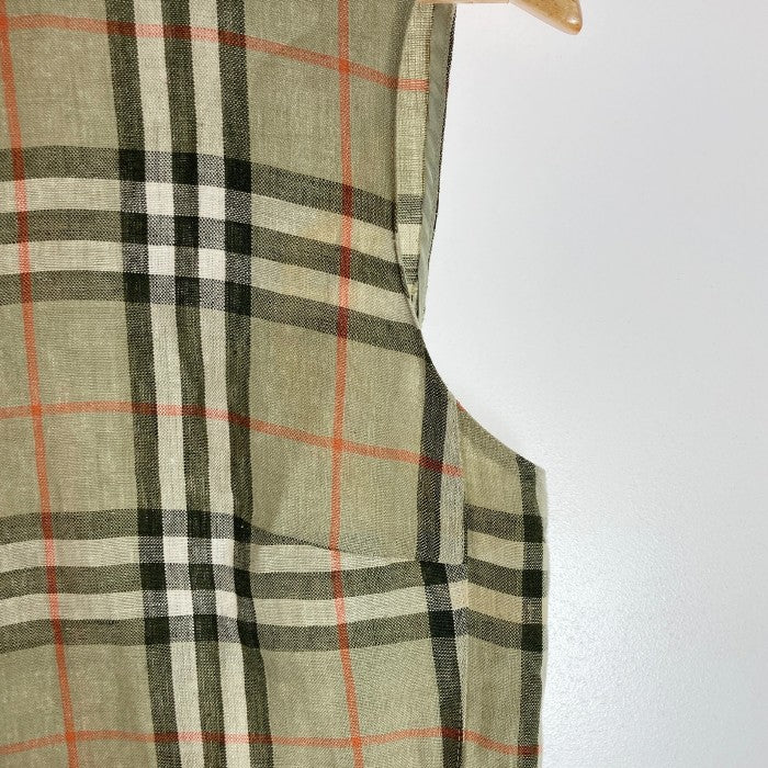 BURBERRY バーバリー ノースリーブシャツ グリーン 麻 size38 瑞穂店