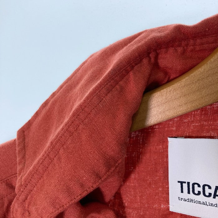 TICCA ティッカ リネン100% フレンチスリーブ シャツ オレンジ sizeF 瑞穂店