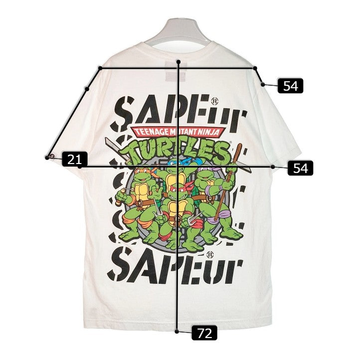 SAPEur サプール TURTLES タートルズ Tシャツ ホワイト sizeL 瑞穂店