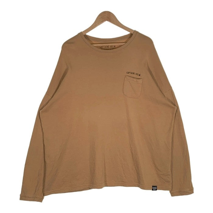 CAPTAINS HELM キャプテンズヘルム ポケット ロングスリーブTシャツ 加工 キャメル Size L 福生店