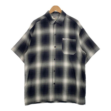 Caltop キャルトップ オンブレチェック 半袖シャツ ブラック Size L 福生店