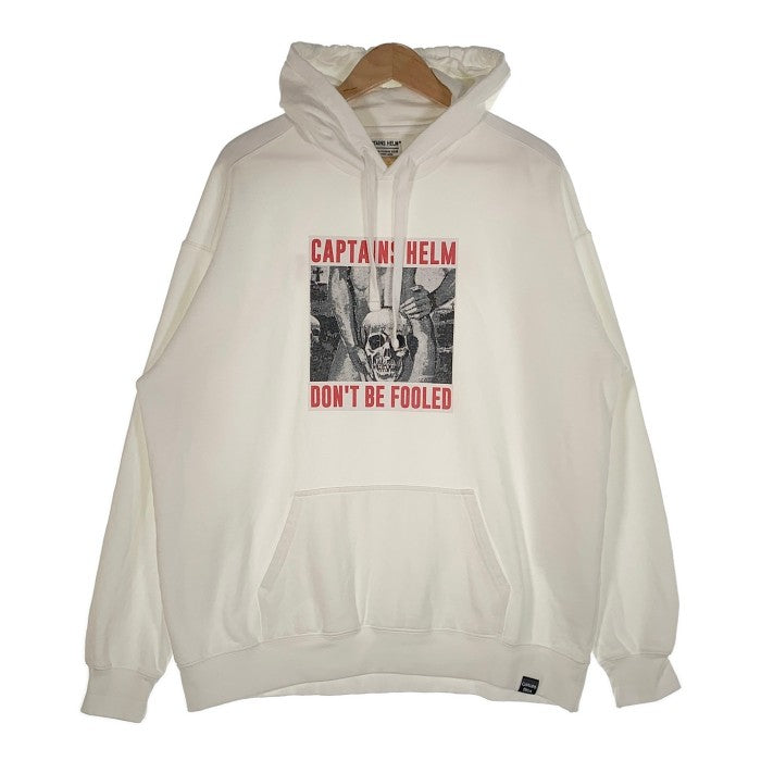 CAPTAINS HELM キャプテンズヘルム 21SS DON’T BE FOOLED HOODIE プリント プルオーバースウェットパーカー ホワイト Size XL 福生店