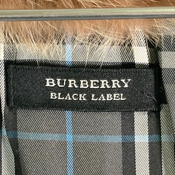 BURBERRY BLACK LABEL バーバリー ジップアップ 羊毛ニット ラビットファー付き グレー size3 瑞穂店