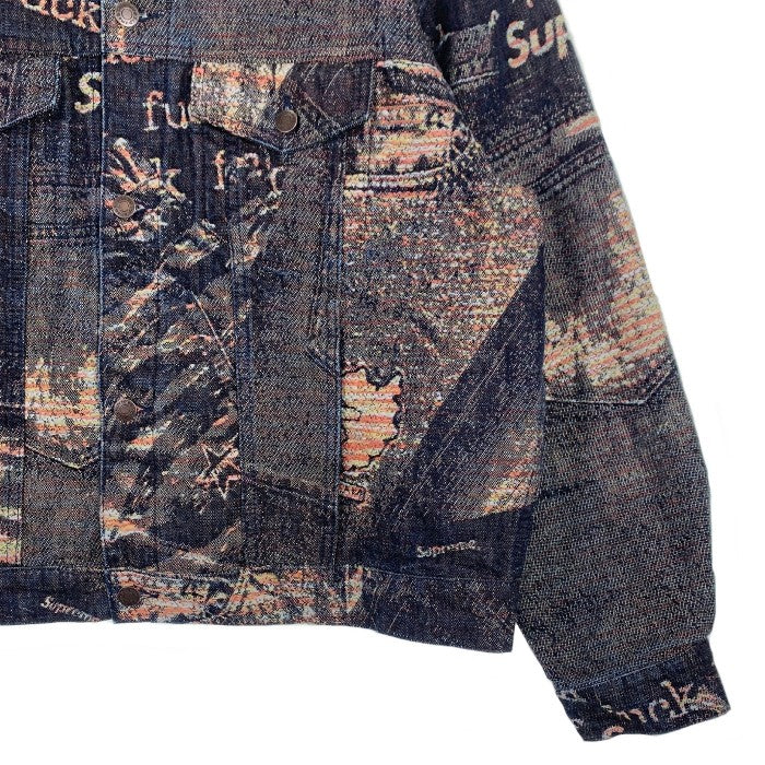 SUPREME シュプリーム 23SS Archive Denim Jacquard Trucker Jacket アーカイブ デニムジャガード トラッカージャケット インディゴ Size L 福生店