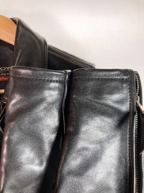 KADOYA カドヤ レザージャケット シングルライダース ASV1  ステアハイド 日本製 ブラック  size40 瑞穂店