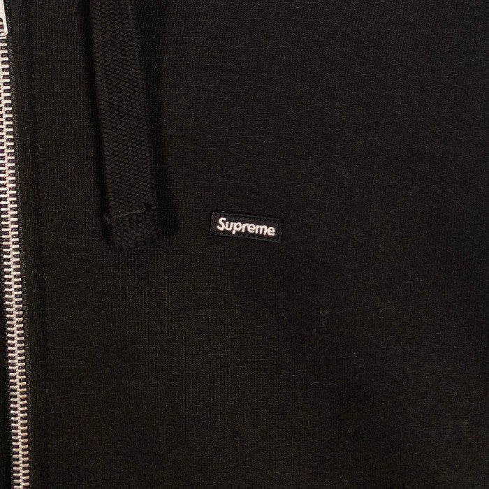 SUPREME シュプリーム 22AW Small Box Drawcord Zip Up Hooded Sweatshirt スモールボックスロゴ ドローコード ジップアップ スウェットパーカー ブラック Size M 福生店