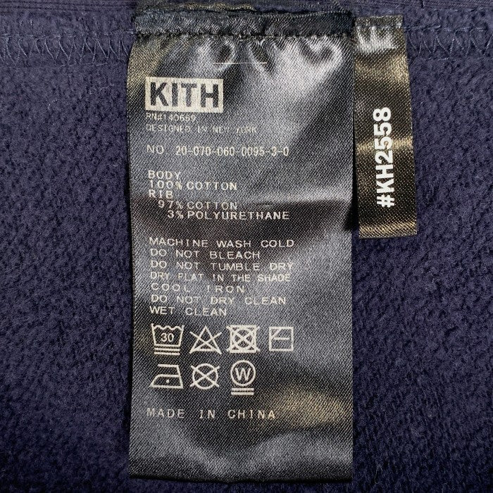 KITH キス スモールボックスロゴ プルオーバースウェットパーカー ネイビー Size L 福生店