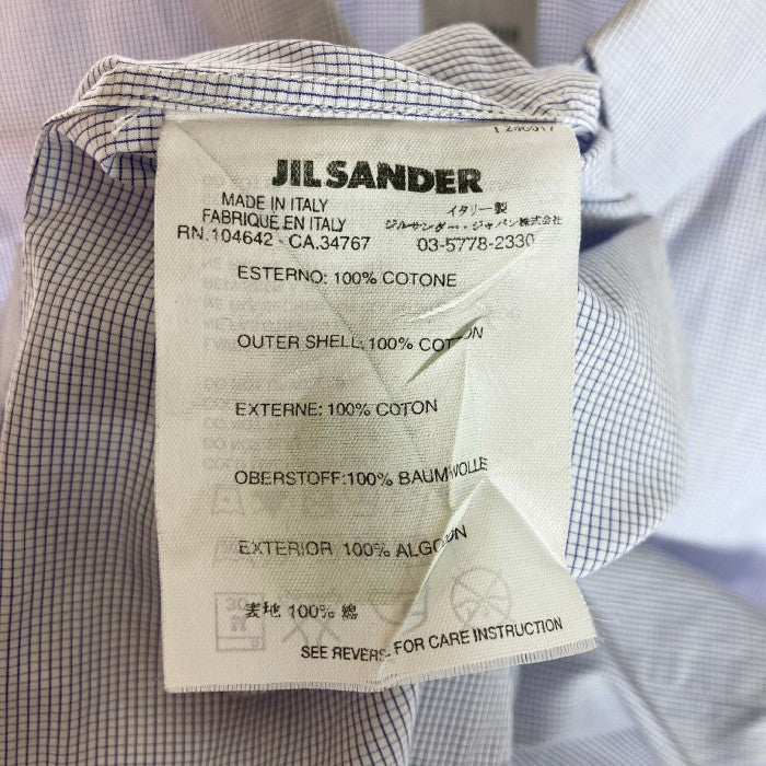 JILSANDER ジルサンダー 長袖チェックシャツ ブルー size40 瑞穂店