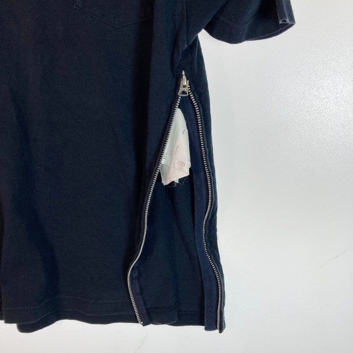 SACAI サカイ SCM-037 21AW SIDE ZIP COTTON T SHIRT サイドジップ Tシャツ ネイビー size2 瑞穂店