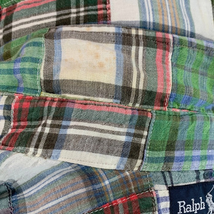 Ralph Lauren ラルフローレン BLAIRE ボタンダウン パッチワーク マドラスチェックシャツ Size L 福生店