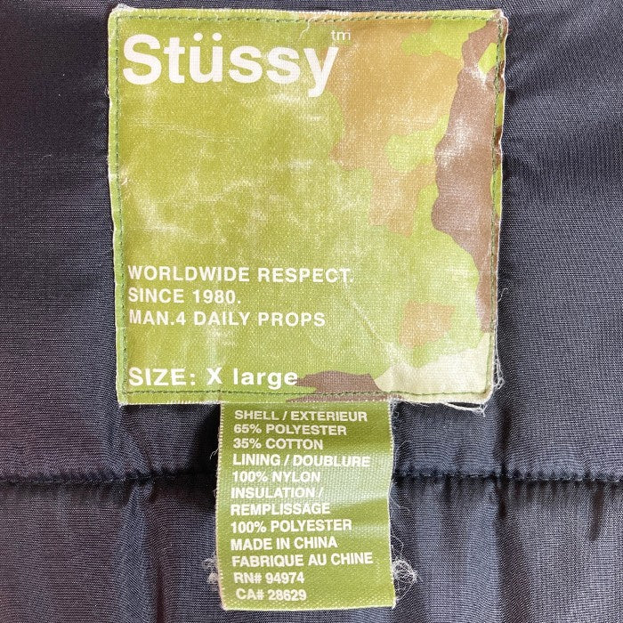 STUSSY ステューシー  チェック柄 サーモライト 中綿 ジャケット  ブラウン sizeXL 瑞穂店