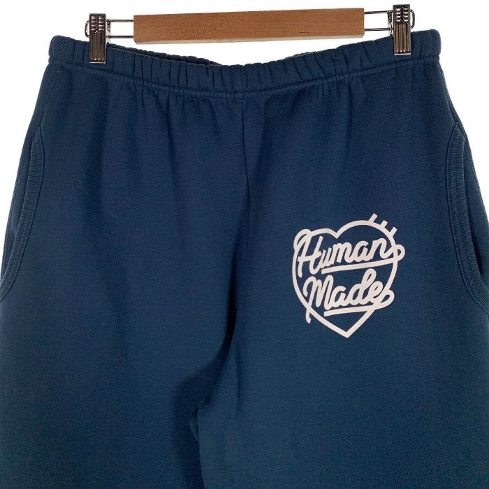 HUMAN MADE ヒューマンメイド HEART SWEAT PANTS プリント スウェットパンツ ネイビー 内ボア Size L 福生店