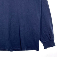 90's NIKE ナイキ ロングスリーブTシャツ ネック刺繡 ネイビー USA製 Size L 福生店