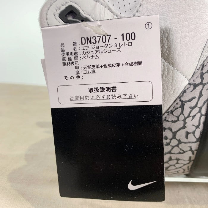 AIR JORDAN 3 RETRO エアジョーダン3レトロ White Cement DN3707-100 Size 27.5cm 福生店