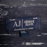 ARMANI JEANS アルマーニジーンズ ビスコース プリントシャツ ネイビー Size XXL 福生店