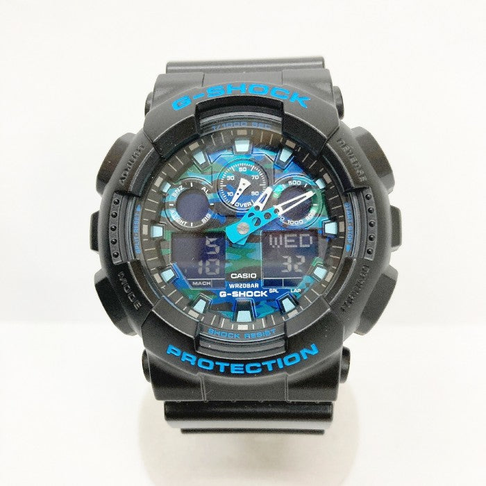 CASIO カシオ G-SHOCK ジーショック GA-100CB-1AJF クオーツ 腕時計 ブラック×ブルー 箱付き 瑞穂店