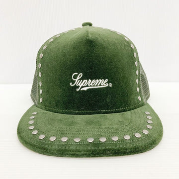 SUPREME シュプリーム studded velvet mesh back 5panel スタディッド ベルベット メッシュ バック 5-パネル cap 2021AW model  グリーン one size 瑞穂店