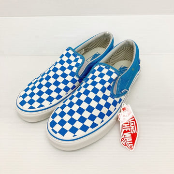 VANS バンズ SLIP-ON スリッポン チェッカーフラッグ ネオン チェック 青 size27.5cm 瑞穂店