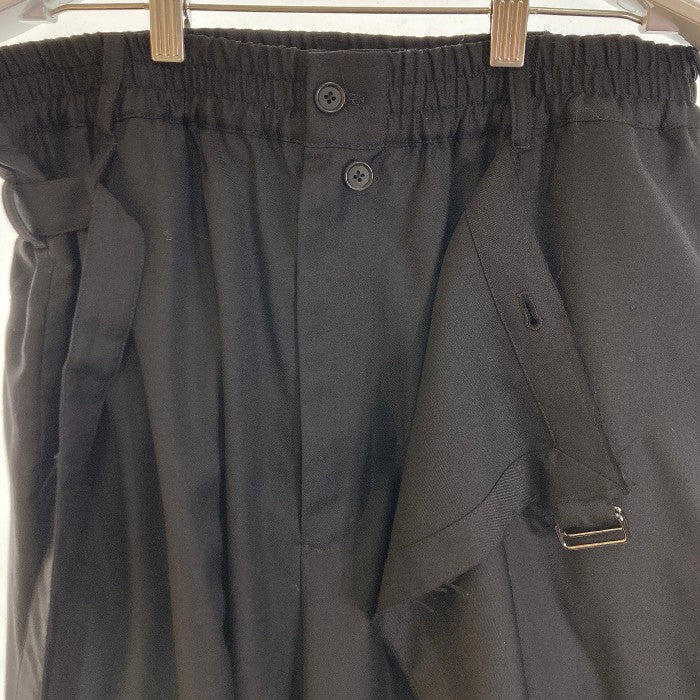 YOHJI YAMAMOTO ヨウジヤマモト UU-P09-101-1-03 S'YTE T/W GABARDINE LEFT WRAP PANTS ギャバジン レフト ワープパンツ ブラック size3 瑞穂店