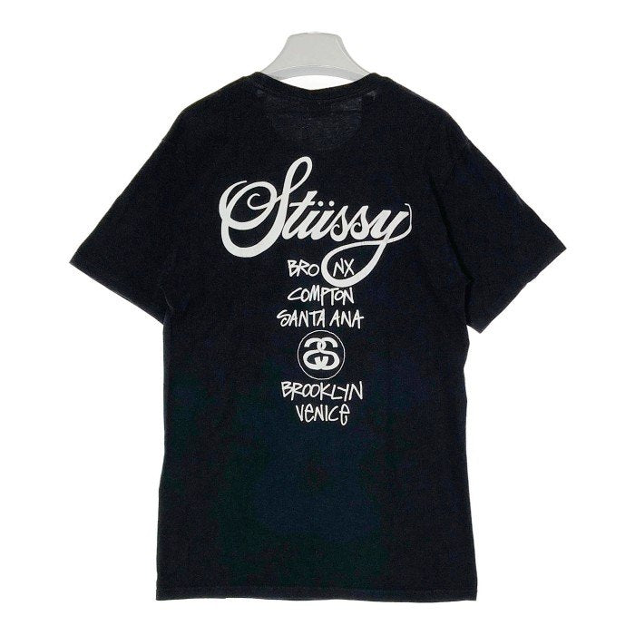 STUSSY ステューシー 両面プリント ワールドツアー Tシャツ ブラック sizeM 瑞穂店