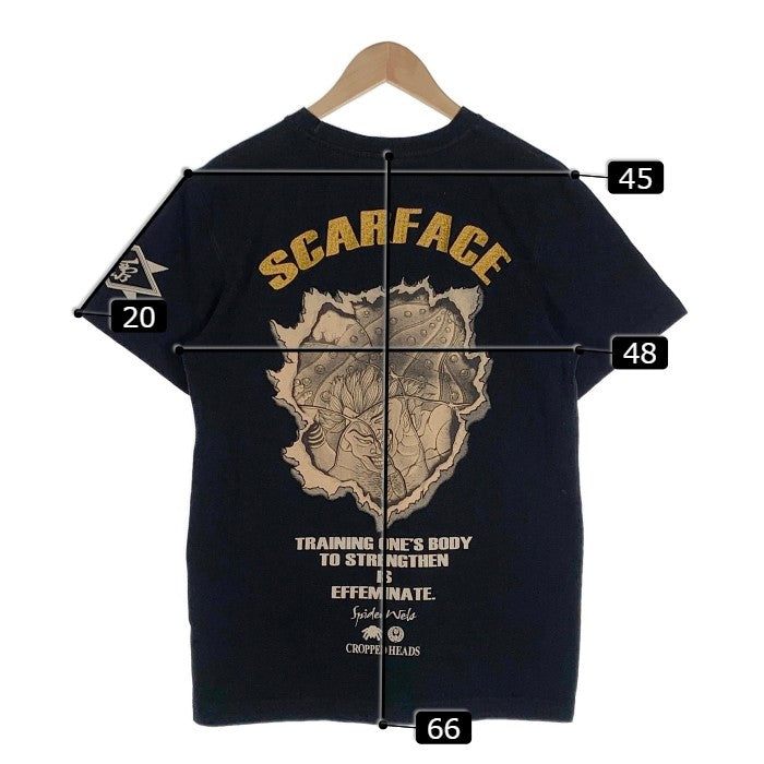 CROPPED HEADS クロップドヘッズ SCARFACE スカーフェイス 花山薫 プリント 刺繡 Tシャツ ブラック Size M 福生店