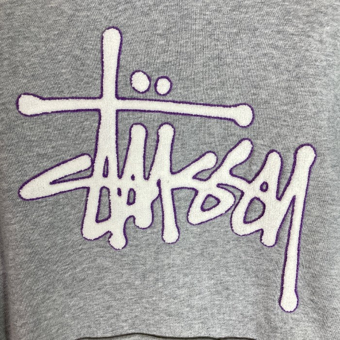 STUSSY ステューシー ビックボア 刺繍 ロゴ フード刺繍ロゴ INTERNATIONAL STUSSY TRIBE パーカー グレー sizeS  瑞穂店