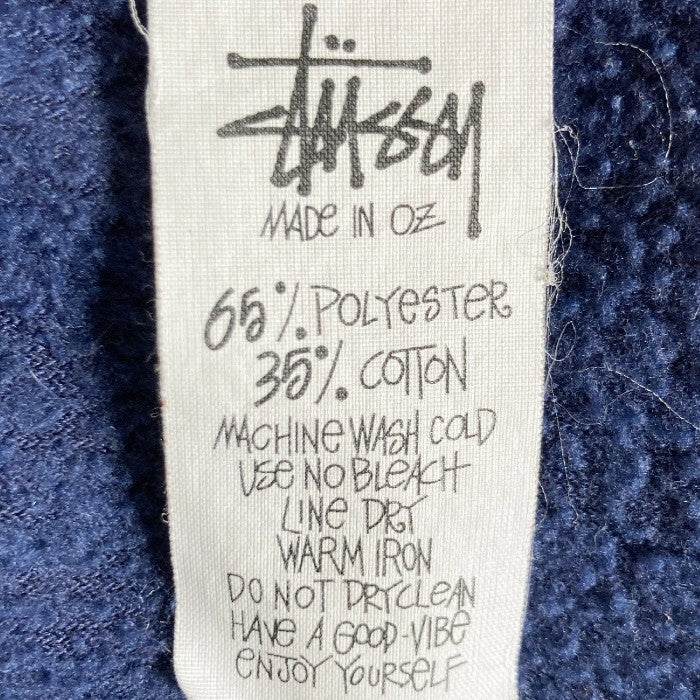 STUSSY ステューシー 90's OLD STUSSY MADE IN OZ オーストラリア産 パイル地 ロゴ刺繍 スウェット ネイビー sizeM 瑞穂店