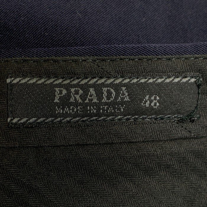 PRADA プラダ ウール スラックス ネイビー センタープリーツ ボタンフライ Size 48 福生店