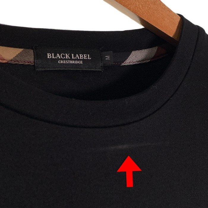 BLACK LABEL CRESTBRIDGE ブラックレーベル クレストブリッジ ロングスリーブTシャツ チェック切替 ブラック 51P88-578-09 Size M 福生店