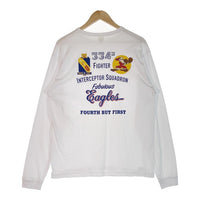 BUZZ RICKSON’S バズリクソンズ 334th FTR INTCPSQ EAGLES" MADE IN USA BR68632 L/S Tee ホワイト sizeXL 瑞穂店