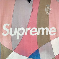 SUPREME シュプリーム×EMILIO PUCCI エミリオプッチ 21SS Soccer Jersey サッカージャージ シャツ 総柄 半袖 ピンク sizeM 瑞穂店