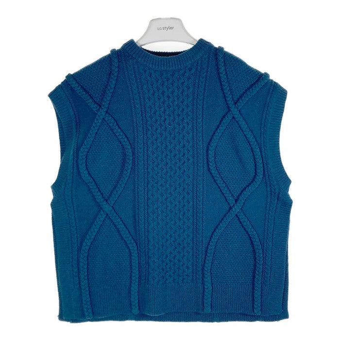 CLANE クラネ 21AW 11106-1082 3D CABLE SLIT KNIT VEST ウール