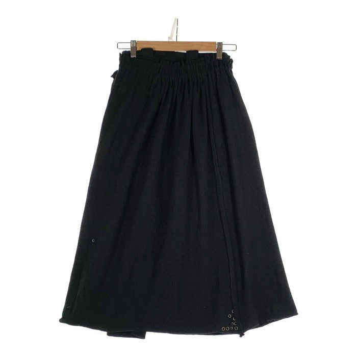 Y's ワイズ ウール キュロットスカート パンツ ラップ ブラック ヨウジヤマモト Size 2 福生店