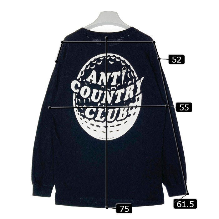 ANTI COUNTRY CLUB アンチカントリークラブ プリント ロングスリーブ Tシャツ ブラック SizeL 瑞穂店