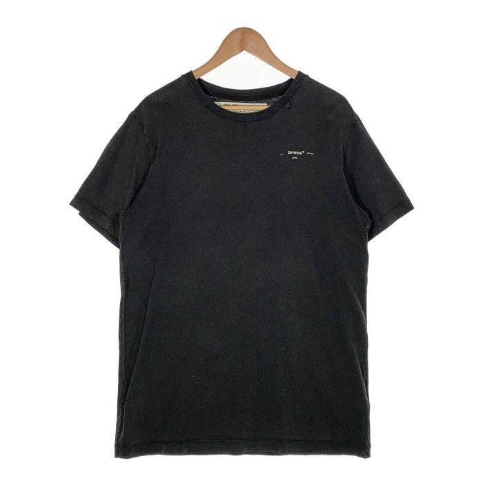 OFF-WHITE オフホワイト ABSTRACT ARROWS S／S SLIM TEE バックアロー刺繡 Tシャツ フェードブラック  OMAA027F19185011 Size L 福生店